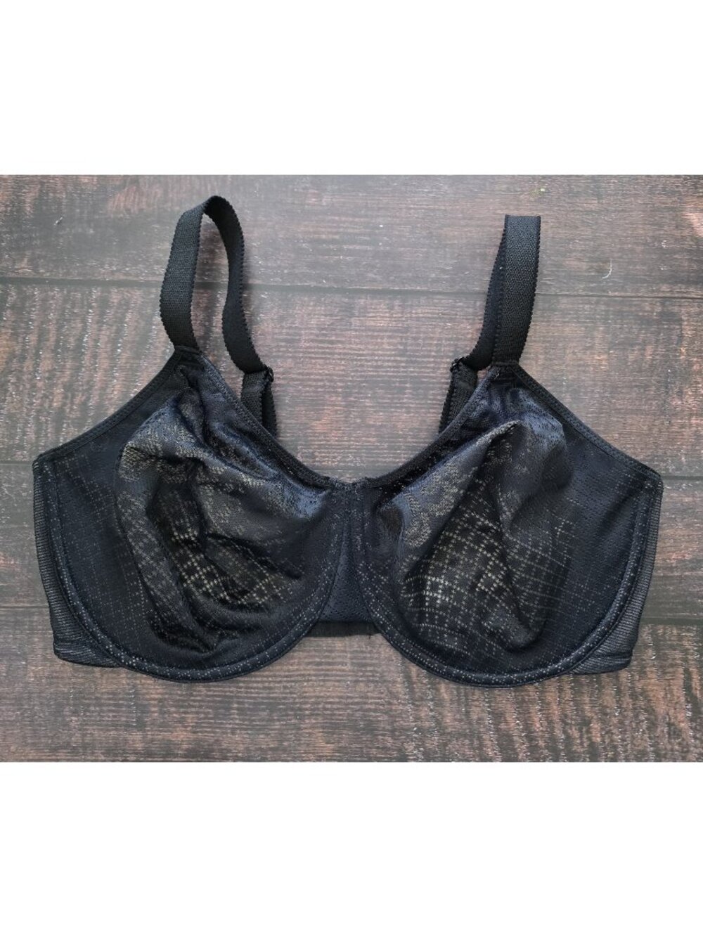 Wacoal Visual Effects Minimizer Bra 38DDD Full Coverage Underwire Black Lace
